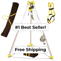 FrenchCreek Confined Space Entry Rescue Tripod System - w/SRL