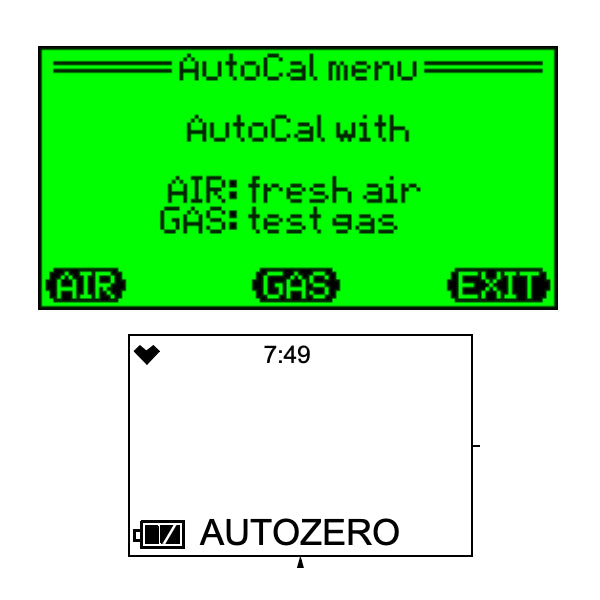 What does auto zero do on a gas monitor