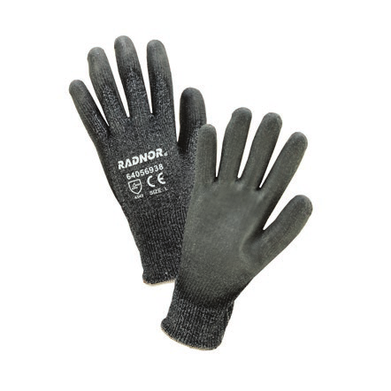 Radnor Dark Gray HPPE Cut Level 3 Polyurethane Coated Glove