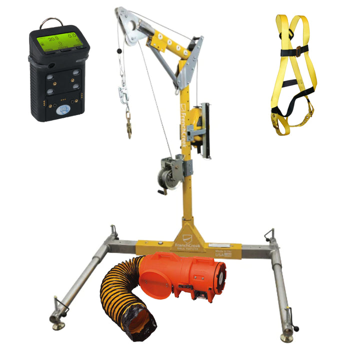 CSK-PD-G4-A complete confined space entry kit with davit, gas monitor, and blower - No Verbage