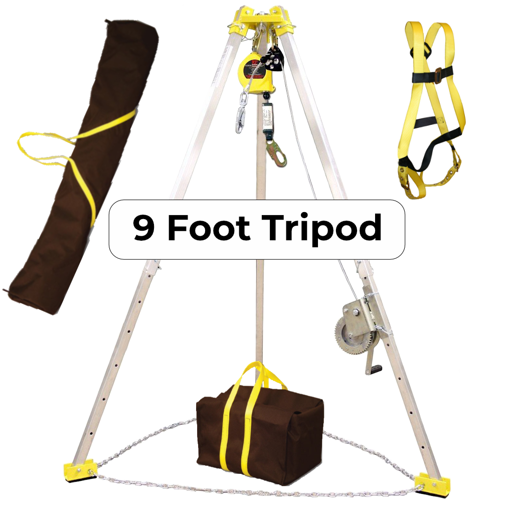FrenchCreek 9 Foot Manhole Tripod Rescue System — Major Safety